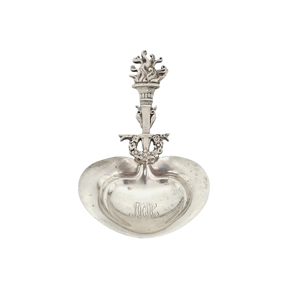Tiffany & Co Torch and Wreath Sterling Silver Bon Bon Spoon with Monogram #13071